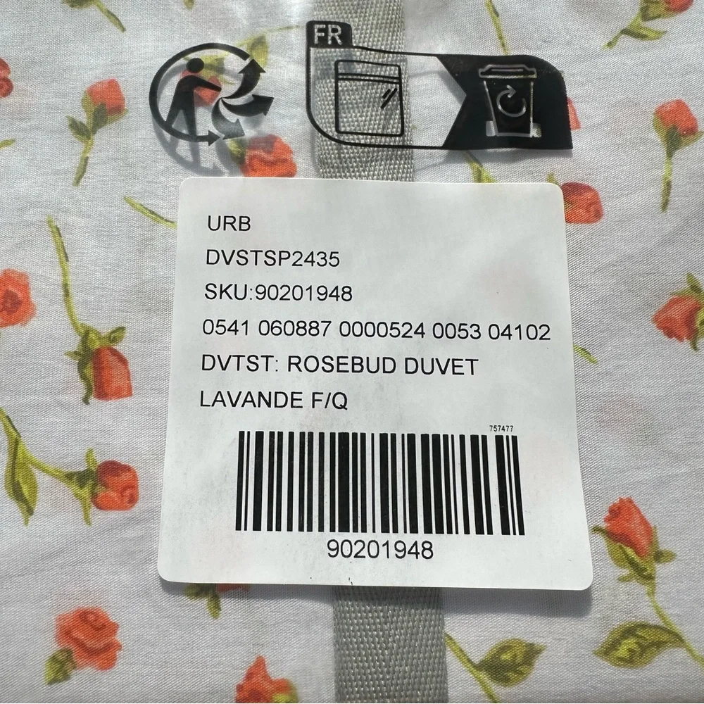 NWT Urban Outfitters Rosebud Duvet Set Full/Queen Duvet + Pillowcases